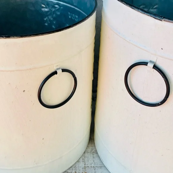 *Holiday Greens Distressed Metal Pails, Set of 2 - Picture 5 of 14